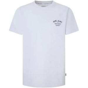 Pepe Jeans Heren Regular Cave T-shirt, Wit (Wit), S, Wit (wit), S