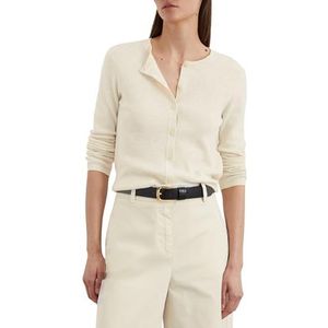 Marc OPolo Damescardigan met knoopsluiting, slimfit, beige, XXS