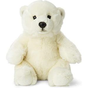 WWF 15187004 WWF16867 pluche ijsbeer zittend, realistisch vormgegeven pluche dier, ca. 22 cm groot en heerlijk zacht
