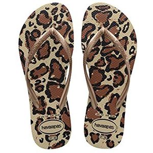 Havaianas Slim Animals dames Teenslippers. Teenslipper, Veelkleurig (Sand Grey/Rose Gold) , 37/38 EU