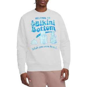 Spongebob Bikini Bottom Welcome Crew Sweatshirt, Wit, X-Large, Wit, XL