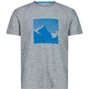 CMP - Elastisch jersey T-shirt Melange voor heren, grijs gemêleerde rivier, 54, Grijs Mel-River, 50 NL