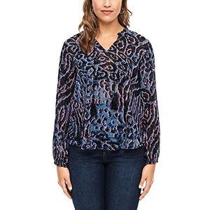 Triangle Dames 18.912.11.9301 blouse met lange mouwen, blauw (Dark Dove AOP 57a0), (fabrieksmaat: 46), blauw (Dark Dove Aop 57a0), 46