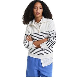 GANT Breton Rib Half Zip Sweat, Eggshell., XS