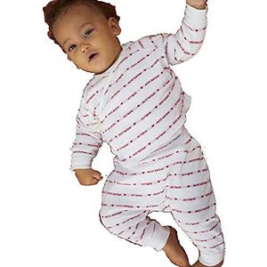 Petit Bateau 3-delige set voor kinderen, Marshmallow-wit/Terkuit-rood, 18 Maanden