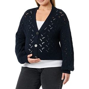 MAMALICIOUS Dames MLVIBS L/S cropped gebreide cardigan, Parijse nacht/detail: melange, M, Parijs-nacht/detail: melange, M