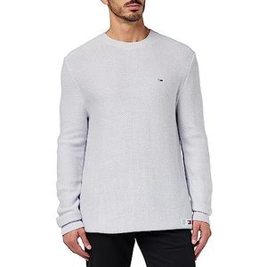 Tommy Jeans TJM Reg Structured Sweater Sweatshirt voor heren, Zilver Grijs Htr, 3XL