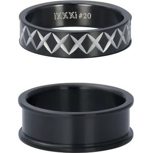 iXXXi Men Samengestelde ring Cross Zwart | 20mm