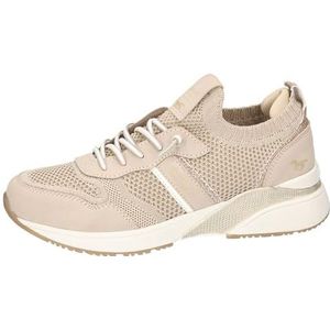 Instapper - Beige/Wit - Glitter - Elastische Vetersluiting - Sleehak