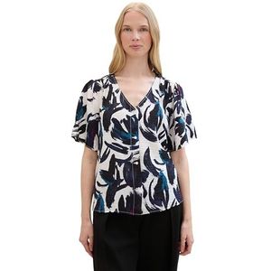 TOM TAILOR Damesblouse, 35285 - donkerblauw bloemendesign, 38