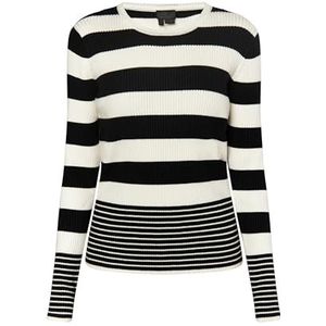 DreiMaster Klassik Dames gebreide trui 39728510-DR030, wolwit zwart, XS/S, wolwit zwart, XS/S