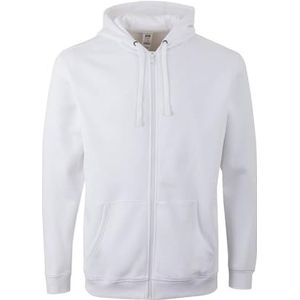 Mukua SF270U Unisex sweatshirt met ritssluiting en capuchon, wit, maat 2XL, Wit, XXL