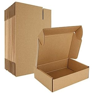 ASelected 30 stuks verzenddozen, golfkartonnen verzenddoos, 180x130x50 mm geschenkdozen voor verpakking, voor verzending, post voor kleine bedrijven, bruin