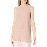 Amazon Brand - Dagelijks Ritual vrouwen Zachte katoenen Tape Garen Mouwloze Tuniek Trui,Licht Perzik,XS-S