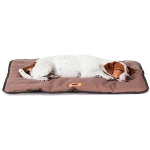 Ferplast Hondenbed Hondenkussen voor kleine honden Antikrasstof Machinewasbaar op 30° Waterdicht hondenmatras 65 x 48 x 3,5 cm Bruin