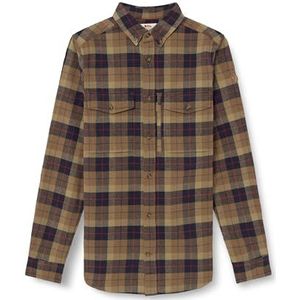 FJALLRAVEN 88398-227-555 Värmland Heavy Flannel Shirt M T-Shirt Heren Dark Sand-Dark Navy Maat XS, Dark Sand-Dark Navy, XS