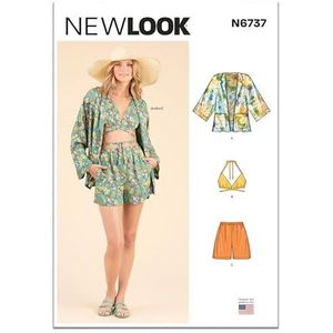 New Look UN6737A Misses' jas, Wrap Halter Top en Shorts A (8-10-12-14-16-18-20)