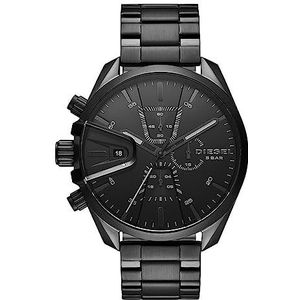 Diesel - MS9 analoog quartz horloge met zwarte roestvrijstalen band voor heren DZ4537