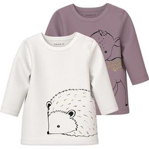 NAME IT Dames Nbforlanda 2P Ls Top Box, Cloud Dancer, 48 (Pack van 2), Cloud Danser, 74