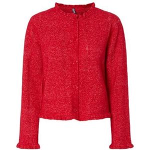 PIECES Pcjasmijn Ls O-Neck Knit Caridgan, goji berry, M