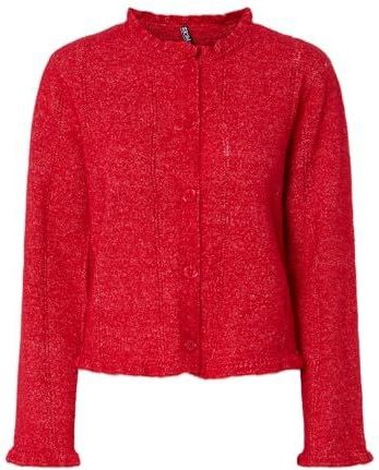 PIECES Pcjasmijn Ls O-Neck Knit Caridgan, goji berry, M