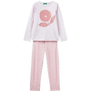 United Colors of Benetton Pig (shirt + broek) 3Y5E0P04U pyjamaset, tenue pink 1W0, XL meisje, Rosa Tenue 1w0, XL