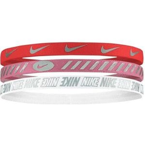Nike W Headbands 3.0 3PK Metallic 3-pack in de kleur Picante rood/rood Stardust/metallic zilver, afmetingen: One Size, N.100.4527.664.OS