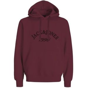 JACK & JONES Jorbleecker Branding Sweat Hood Bf voor heren, Tibetaans rood, S, Tibetaans Rood, S