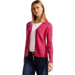 Cosy Buttoned Rib Mix Cardigan, Cosy Coral Melange, XL