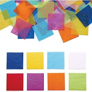 Baker Ross FC756 Regenboogkleurig mini tissuepapier vierkantjes - pak van 4000 vellen, Kids knutselens, School Art Supplies, Gekleurd papier