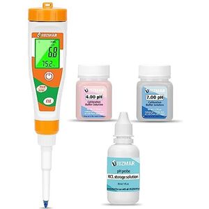 UIUZMAR pH Tester voor Voedsel Digitale pH Meter voor Zuurdesem Starter en Deeg Speer Sensor Voedsel pH Kit Werkt voor Gefermenteerde Worsten Kaas Sushi Rijst Ingeblikte Jam Zeep Maken en Andere Solid