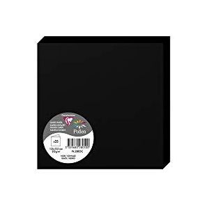 Clairefontaine 2805C verpakking (met 25 dubbele kaarten pollen, gevouwen, 135 x 135 mm) 210g, zwart