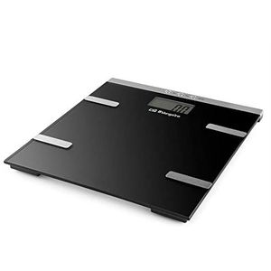 Orbegozo PB 2232 Elektronische badkamerweegschaal met touch-activering, automatische uitschakeling, Body Fat functie, max. 180 kg, werkt op batterijen
