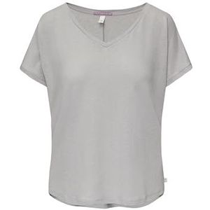 Q/S designed by Dames T-shirt van linnenmix, Grijs 9203, S
