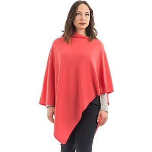 Dalle Piane Cashmere - Poncho van gemengd kasjmier - Made in Italy - Dames, Kleur: Oranje