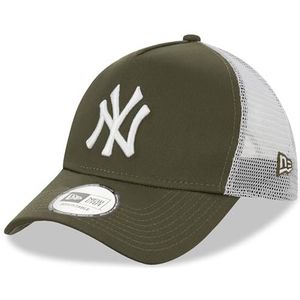 New Era New York Yankees MLB League Essential Olijfgroen Wit Verstelbare A-Frame Trucker Pet