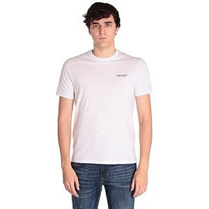 Armani Exchange Men's Short Sleeve Micro Milano/Ny Logo T-Shirt Wit, XS, wit, XS