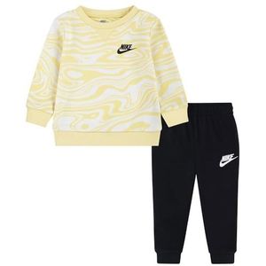 Nike - Gecombineerd pak: sweatshirt met ronde hals, broek met elastische tailleband, Geel/Zwart, 24 Maanden