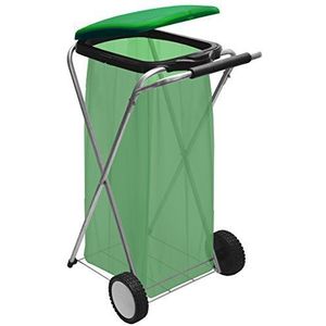 Artex Spa 21.08.21 Move&Up afvalzakhouder met wielen, deksel en handgreep voor afvalscheiding, groen, 44 x 56 x 83 cm