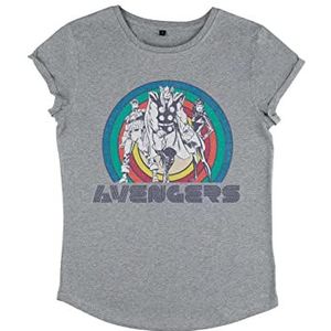 Marvel Classic Avengers T-shirt met rolmouwen, gemêleerd grijs, M, grijs (melange grey), M