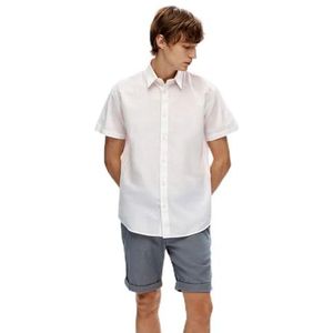 Slhreg-New Linen Shirt Ss Noos, wit, M