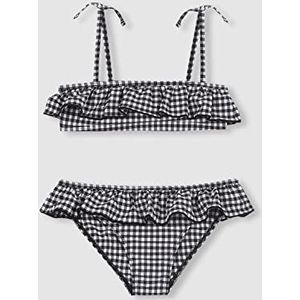 Gocco Vichy tweedelige bikini voor baby's en peuters, Blanco Y Gris, 8 Jaren