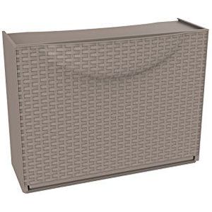 Terry Harmony Box schoenenrek, taupe, rotan-afwerking, 51 x 19 x 39 cm