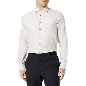 Hackett London Heren stuk geverfd zacht twill shirt, Bruin (Taupe), S