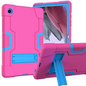 Samsung Tab A 8.0 (2019) T290/T295 hoesje met kickstand, duurzaam zware schokbestendige harde hybride drielaagse beschermhoes tablet siliconen hoesje (Rosered+blauw)