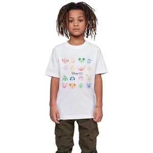 Mister Tee Kinder-T-shirt Kids Disney 100 Faces Tee, T-shirt met opdruk voor kinderen, katoen, maten 110/116-158/164, wit, 110 cm