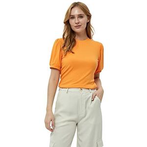 Minus Johanna T-shirt met ronde hals en korte pofmouwen | oranje T-shirts voor dames VK | Lente T-shirt | Maat XL