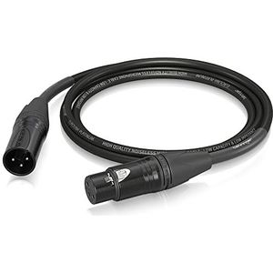 Behringer Microphone Cable - Black Neutrik XLR Male to XLR Female - 1.5 m / 5 ft - Platinum Performance - PMC-150