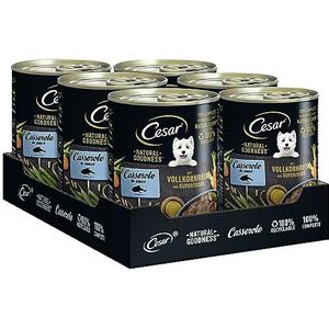 Cesar NATURAL GOODNESS Premium hondenvoer in blik Casserole in saus met vis en superfoods 6 x 400 g