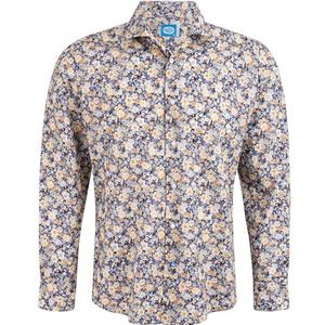 Panareha Bloemen Overhemd voor Heren POSITANO Marineblauw, Geel (S)